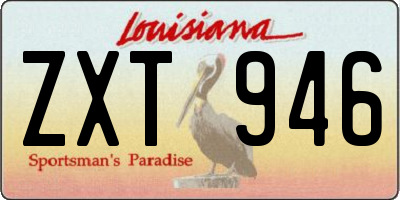 LA license plate ZXT946