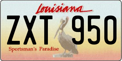 LA license plate ZXT950