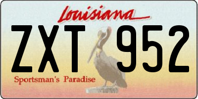 LA license plate ZXT952