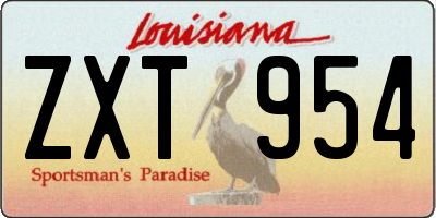 LA license plate ZXT954