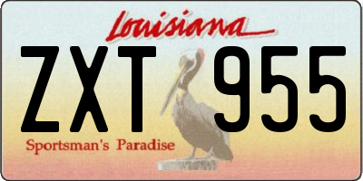 LA license plate ZXT955