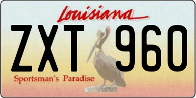 LA license plate ZXT960