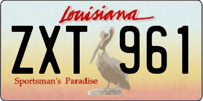LA license plate ZXT961