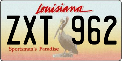 LA license plate ZXT962