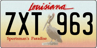 LA license plate ZXT963