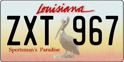 LA license plate ZXT967