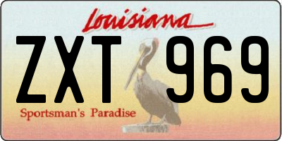 LA license plate ZXT969