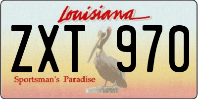 LA license plate ZXT970