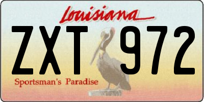 LA license plate ZXT972