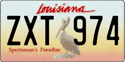 LA license plate ZXT974