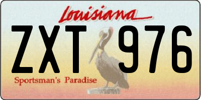 LA license plate ZXT976