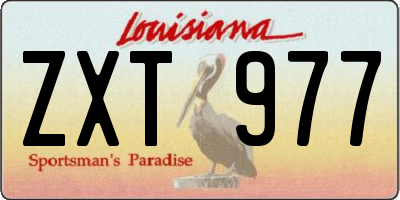 LA license plate ZXT977