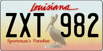 LA license plate ZXT982