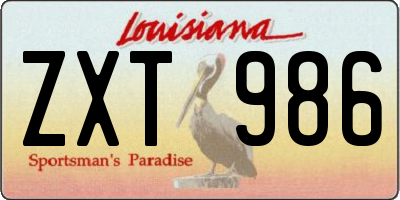 LA license plate ZXT986