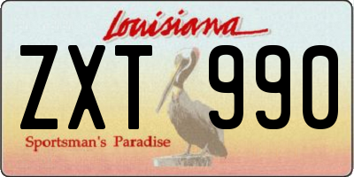 LA license plate ZXT990