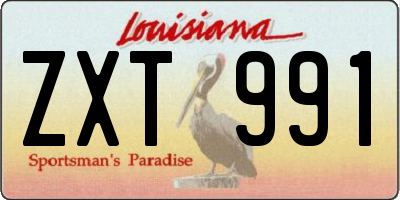 LA license plate ZXT991