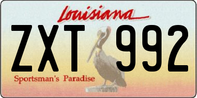 LA license plate ZXT992