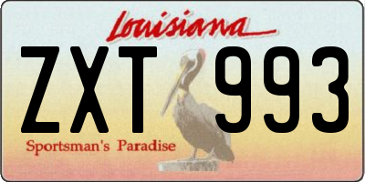 LA license plate ZXT993