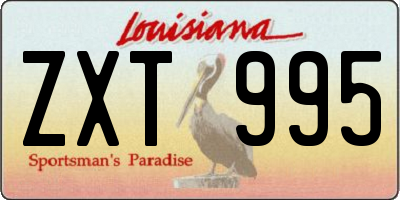 LA license plate ZXT995