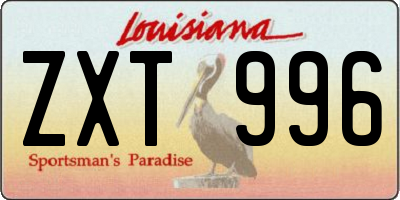 LA license plate ZXT996