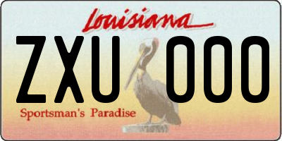 LA license plate ZXU000