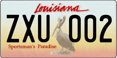 LA license plate ZXU002