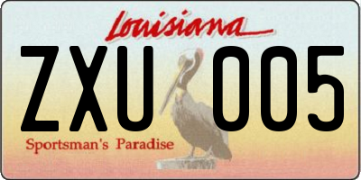 LA license plate ZXU005
