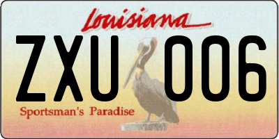 LA license plate ZXU006