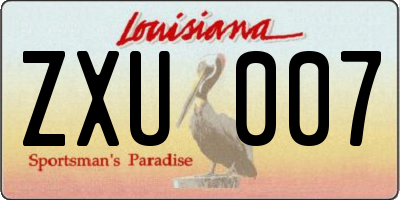 LA license plate ZXU007