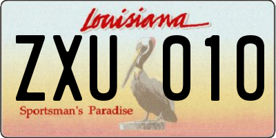 LA license plate ZXU010