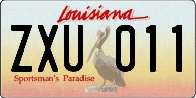 LA license plate ZXU011