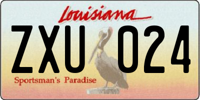 LA license plate ZXU024