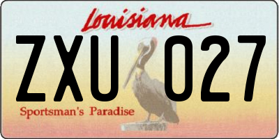 LA license plate ZXU027