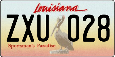 LA license plate ZXU028
