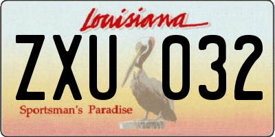 LA license plate ZXU032