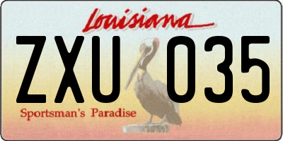 LA license plate ZXU035