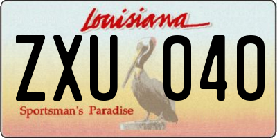 LA license plate ZXU040