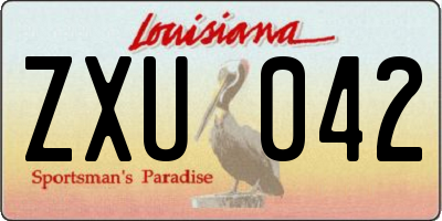 LA license plate ZXU042