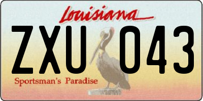 LA license plate ZXU043