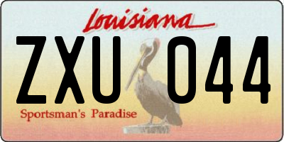 LA license plate ZXU044