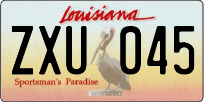 LA license plate ZXU045