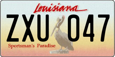 LA license plate ZXU047