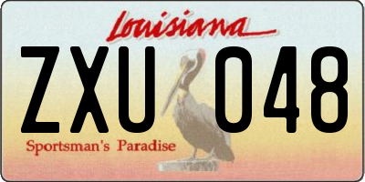 LA license plate ZXU048