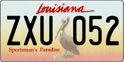 LA license plate ZXU052