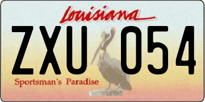 LA license plate ZXU054