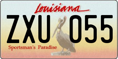 LA license plate ZXU055