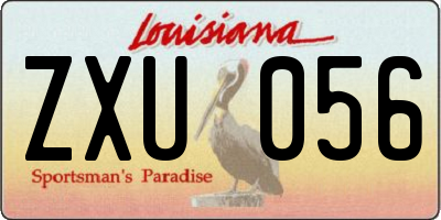 LA license plate ZXU056