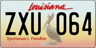 LA license plate ZXU064