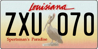 LA license plate ZXU070