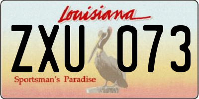 LA license plate ZXU073